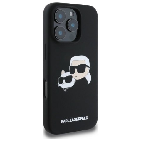 Karl Lagerfeld KLHMP16LSKCHPPLK iPhone16 Pro 6.3" czarny/black hardcase Silicone Double Heads Print MagSafe