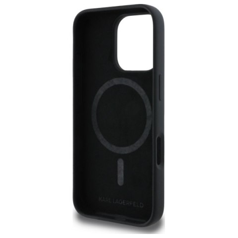 Karl Lagerfeld KLHMP16LSKCHPPLK iPhone16 Pro 6.3" czarny/black hardcase Silicone Double Heads Print MagSafe