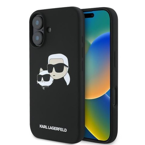 Karl Lagerfeld KLHMP16MSKCHPPLK iPhone16 Plus 6.7" czarny/black hardcase Silicone Double Heads Print MagSafe