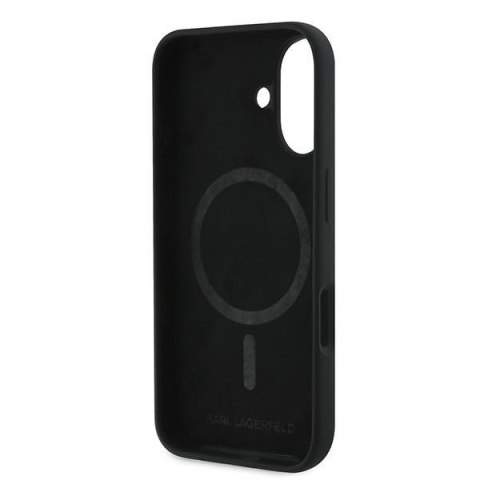 Karl Lagerfeld KLHMP16MSKCHPPLK iPhone16 Plus 6.7" czarny/black hardcase Silicone Double Heads Print MagSafe