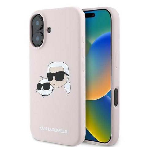 Karl Lagerfeld KLHMP16MSKCHPPLP iPhone16 Plus 6.7" różowy/pink hardcase Silicone Double Heads Print MagSafe