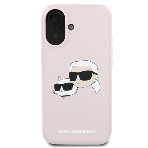 Karl Lagerfeld KLHMP16MSKCHPPLP iPhone16 Plus 6.7" różowy/pink hardcase Silicone Double Heads Print MagSafe