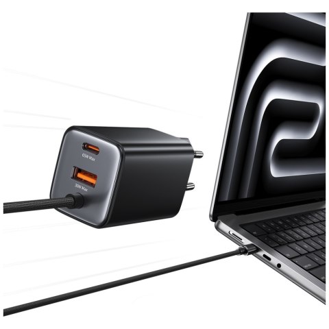 Ładowarka sieciowa USAMS JC Series CC266 65W GaN Fast Charger 2xUSB-C 1xUSB-A biały