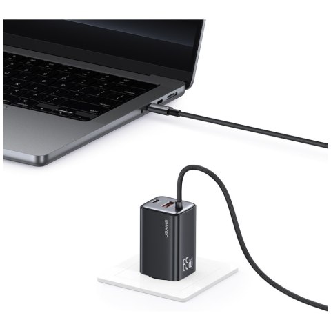 Ładowarka sieciowa USAMS JC Series CC266 65W GaN Fast Charger 2xUSB-C 1xUSB-A biały