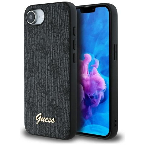 Etui Guess 4G Script Logo MagSafe do iPhone 16e czarny
