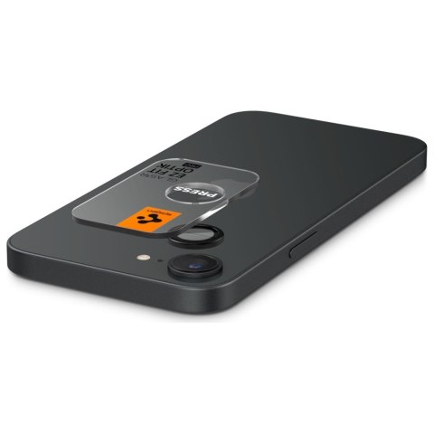 Osłona aparatu Spigen Optik Pro Glas.TR "EZ FIT" Camera Protector 2szt do iPhone 16e czarny