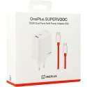 Ładowarka sieciowa OnePlus SuperVOOC GaN Dual Charger 120W USB-A/USB-C + kabel USB-C 1m Biała