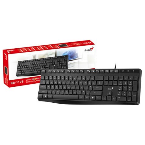 Genius KB-117S COPILOT, klawiatura CZ/SK, klasyczna, przewodowa (USB), czarna