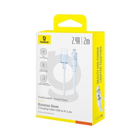 Kabel Baseus Gem Typ USB typ A - Lightning 2.4A 2m (niebieski)