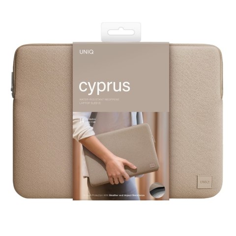 UNIQ neoprene laptop Sleeve 14" Cyprus Water-Resistant Nude Brown