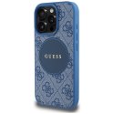 Etui Guess 4G Circle Classic Logo MagSafe do iPhone 16 Pro niebieski