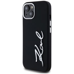 Etui Karl Lagerfeld Silicone Metal Script Logo do iPhone 15 czarny