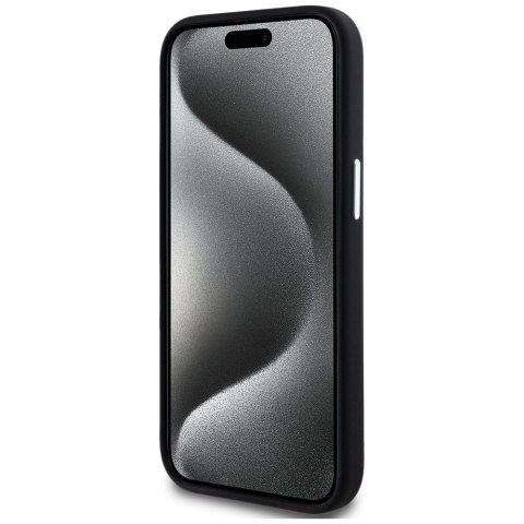 Etui Karl Lagerfeld Silicone Metal Script Logo do iPhone 15 czarny