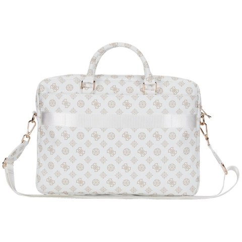 Torba Guess 4G Peony Front Pocket Zipper Triangle Logo 16" biały