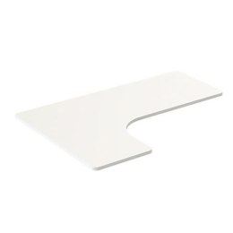Blat biurka narożnego, biała, 160x110-60x2.5 cm, laminowana płyta wiórowa, Powerton
