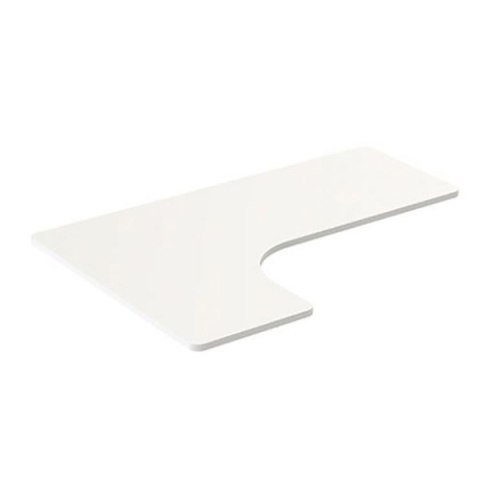 Blat biurka narożnego, biała, 160x110-60x2.5 cm, laminowana płyta wiórowa, Powerton