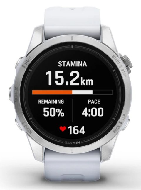 Zegarek sportowy Garmin Epix PRO (Gen 2) AMOLED 42mm SS Whitestone/Srebrny