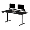 Biurko, elektycznie regulowany, 160X70 cm, 72-117 cm, HIGHLANDER XXL BLACK, czarny, ULTRADESK