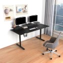 Biurko, elektycznie regulowany, 160X70 cm, 72-117 cm, HIGHLANDER XXL BLACK, czarny, ULTRADESK
