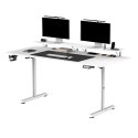 Biurko, elektycznie regulowany, 160X70 cm, 72-117 cm, HIGHLANDER XXL WHITE, biały, ULTRADESK