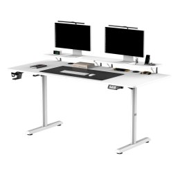 Biurko, elektycznie regulowany, 160X70 cm, 72-117 cm, HIGHLANDER XXL WHITE, biały, ULTRADESK