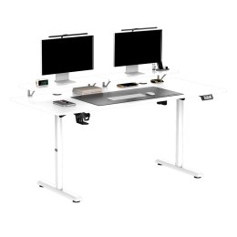 Biurko, elektycznie regulowany, 160X70 cm, 72-117 cm, HIGHLANDER XXL WHITE, biały, ULTRADESK