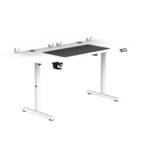 Biurko, elektycznie regulowany, 160X70 cm, 72-117 cm, HIGHLANDER XXL WHITE, biały, ULTRADESK