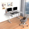 Biurko, elektycznie regulowany, 160X70 cm, 72-117 cm, HIGHLANDER XXL WHITE, biały, ULTRADESK