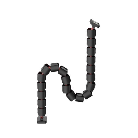 Organizer kabli, Gęsia szyja z magnetycznym mocowaniem, czarno-czerwony, 1285mm, do stołów z regulacją wysokości, Powerton