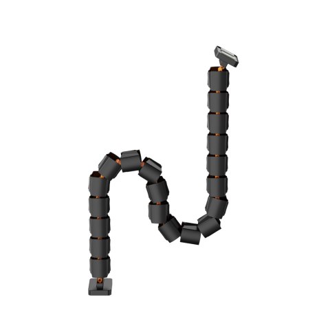 Organizer kabli, Gęsia szyja z magnetycznym mocowaniem, czarno-pomarańczowy, 1285mm, do stołów z regulacją wysokości, Powerton