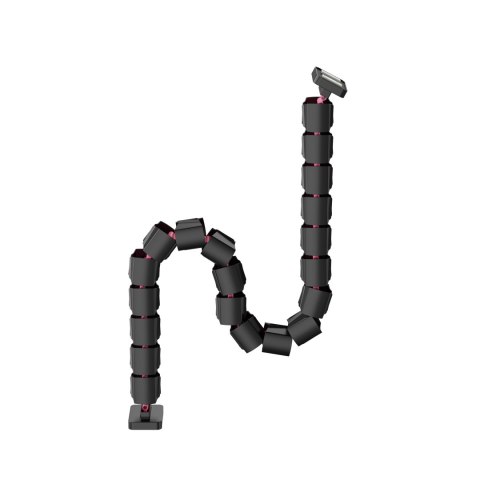 Organizer kabli, Gęsia szyja z magnetycznym mocowaniem, czarno-różowy, 1285mm, do stołów z regulacją wysokości, Powerton