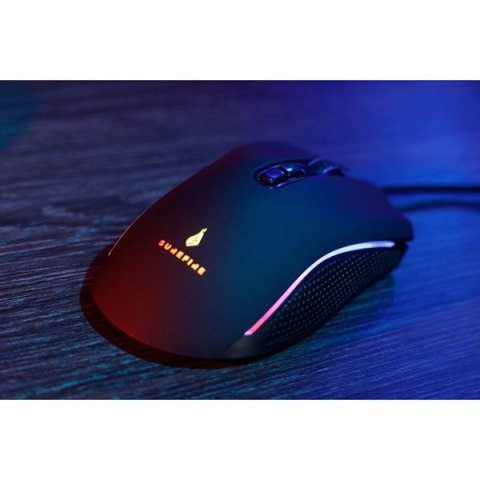 Mysz przewodowa, Surefire Hawk Claw Gaming, czarna, optyczna, 6400DPI