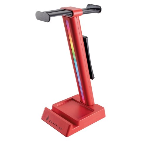 SureFire stojak na słuchawki Vinson N1 Dual Balance RGB, zacisk do montażu pod biurkiem, czerwony, plastikowy, 48846, czerwona