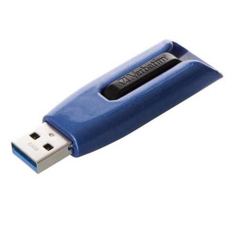 Verbatim USB flash disk, USB 3.0, 64GB, V3 MAX, Store N Go, niebieski, 49807, USB A, z wysuwanym złączem
