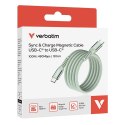 Verbatim USB kabel USB C (M) - USB C (M), 100W, 1.2m, magnetyczny, zielony, box, 31855