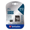 Verbatim karta MicroSD, 512GB, micro SDXC, 47046, UHS 3 (U3), z adapterm