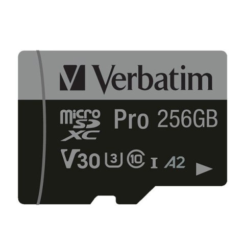 Verbatim karta MicroSD, 256GB, micro SDXC, 47045, UHS 3 (U3), z adapterm