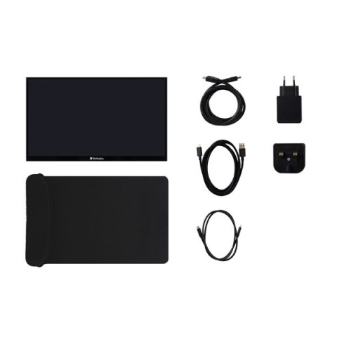 Verbatim monitor przenośny dotykowy, PMT-15, 15.6", Full HD (1920x1080), 60Hz, czarny