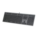 A4Tech FX50, Klawiatura CZ, klasyczna, niski profil rodzaj przewodowa (USB), szara
