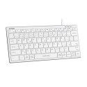 A4Tech FX51, Klawiatura CZ, bez bloku numerycznego, niski profil rodzaj przewodowa (USB), biała