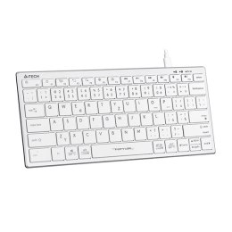 A4Tech FX51, Klawiatura CZ, bez bloku numerycznego, niski profil rodzaj przewodowa (USB), biała