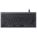A4Tech FX51, Klawiatura CZ, bez bloku numerycznego, niski profil rodzaj przewodowa (USB), szara