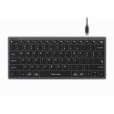 A4Tech FX51, Klawiatura CZ, bez bloku numerycznego, niski profil rodzaj przewodowa (USB), szara
