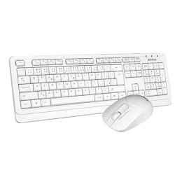 A4Tech FG1012, Zestaw klawiatur z myszą optyczną bezprzewodową, AA, CZ, klasyczna, 2.4 [Ghz], bezprzewodowa, biała