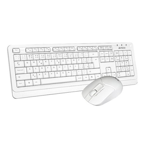 A4Tech FG1012, Zestaw klawiatur z myszą optyczną bezprzewodową, AA, CZ, klasyczna, 2.4 [Ghz], bezprzewodowa, biała