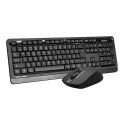 A4Tech FG1012, Zestaw klawiatur z myszą optyczną bezprzewodową, AA, CZ, klasyczna, 2.4 [Ghz], bezprzewodowa, czarna