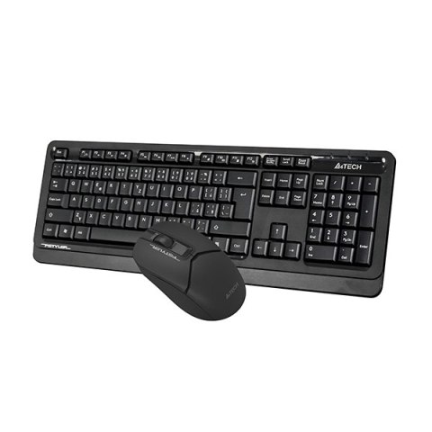 A4Tech FG1012, Zestaw klawiatur z myszą optyczną bezprzewodową, AA, CZ, klasyczna, 2.4 [Ghz], bezprzewodowa, czarna
