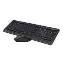 A4Tech FG1012, Zestaw klawiatur z myszą optyczną bezprzewodową, AA, CZ, klasyczna, 2.4 [Ghz], bezprzewodowa, czarna