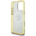 Etui Guess IML Metal Glitter 4G Circle Triangle MagSafe do iPhone 16 Pro brązowy