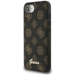 Etui Guess Peony Script Logo MagSafe do iPhone 16e czarny